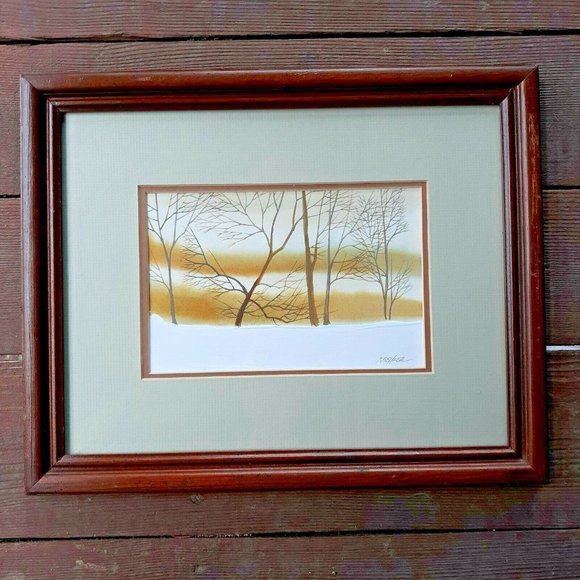 Original Watercolor Painting of Trees by Jim Kreitzer Listed Wisconsin Artist